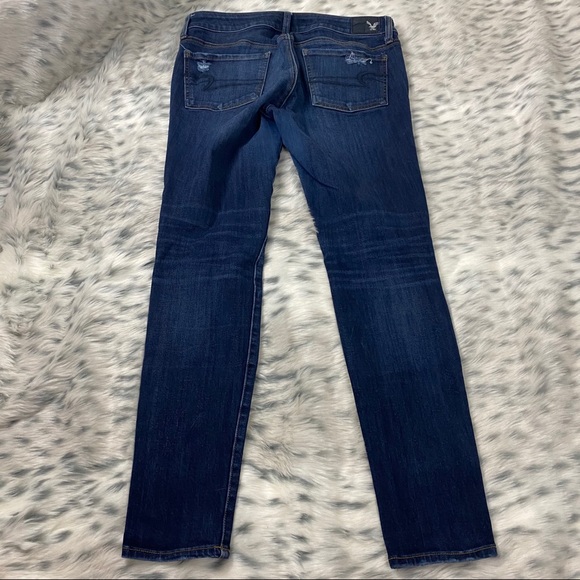 American Eagle DarkWash Ripped Jean Jegging - Picture 2 of 7